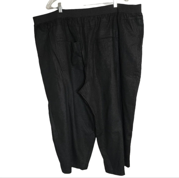 Ellos Linen Blend Stretch Waist Black Crop Cargo Pant Plus Size 28 4X New NWOTS - Picture 7 of 15